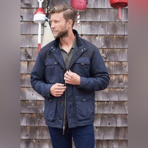 NEW Untuckit Navy Blue Rodier Lightweight Quilted Insulated Field Jacket, XL